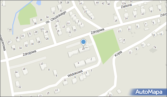 Brzozów, Zdrojowa, 19, mapa Brzozów