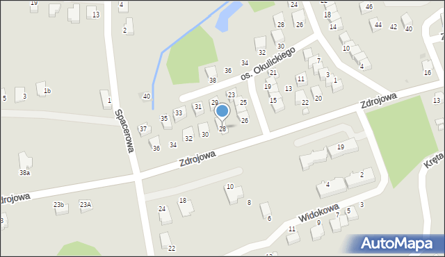 Brzozów, Zdrojowa, 28, mapa Brzozów