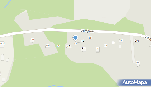 Brzozów, Zdrojowa, 43, mapa Brzozów