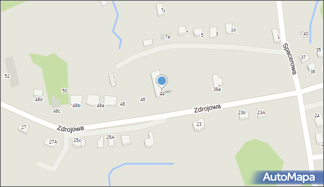 Brzozów, Zdrojowa, 44, mapa Brzozów