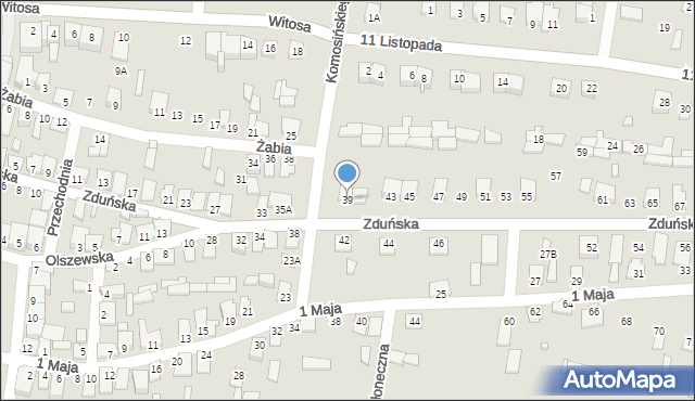 Chorzele, Zduńska, 39, mapa Chorzele