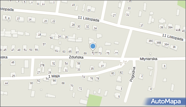 Chorzele, Zduńska, 71, mapa Chorzele