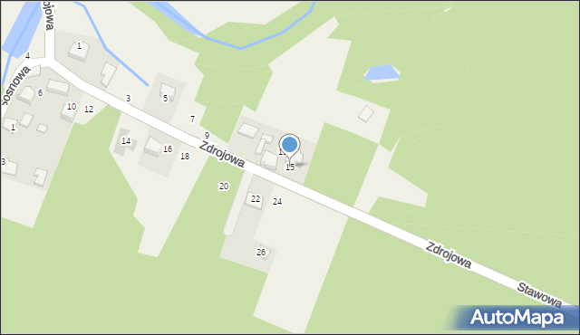 Cieślin, Zdrojowa, 15, mapa Cieślin