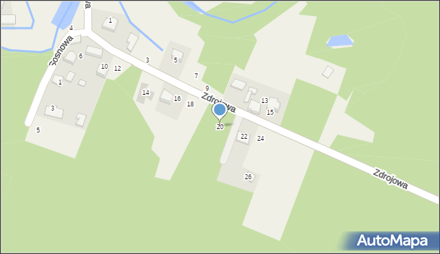 Cieślin, Zdrojowa, 20, mapa Cieślin