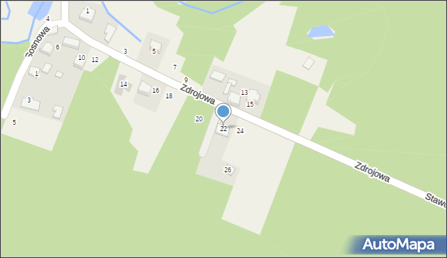 Cieślin, Zdrojowa, 22, mapa Cieślin