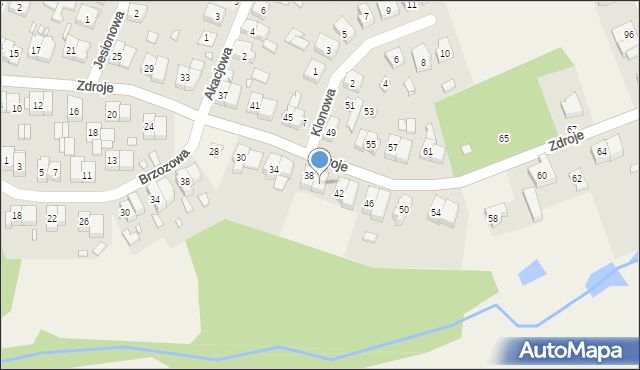 Czerwonak, Zdroje, 40, mapa Czerwonak