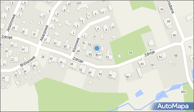 Czerwonak, Zdroje, 57, mapa Czerwonak
