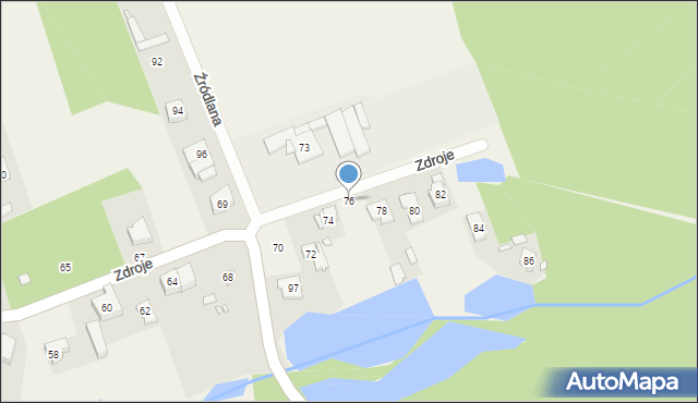 Czerwonak, Zdroje, 76, mapa Czerwonak