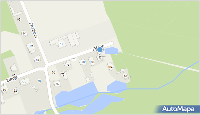 Czerwonak, Zdroje, 82, mapa Czerwonak