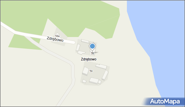 Delowo, Zdrębowo, 58, mapa Delowo