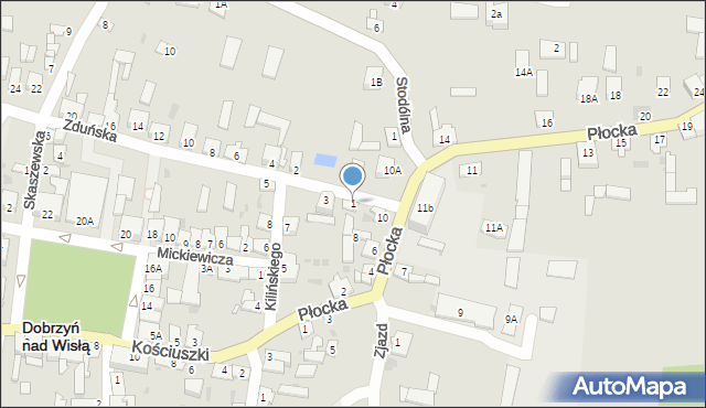 Dobrzyń nad Wisłą, Zduńska, 1, mapa Dobrzyń nad Wisłą