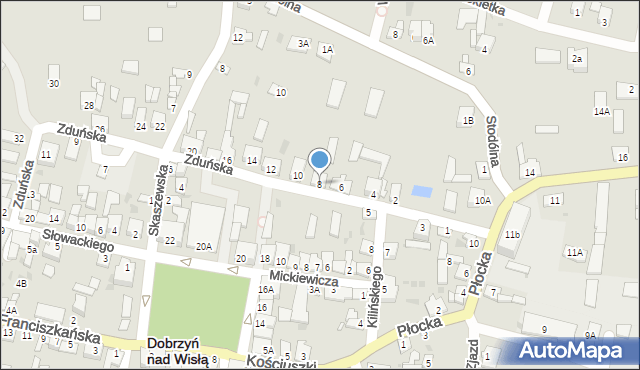 Dobrzyń nad Wisłą, Zduńska, 8, mapa Dobrzyń nad Wisłą