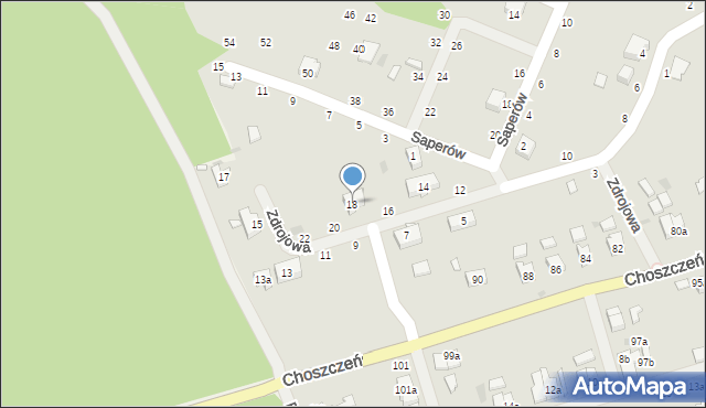 Drawno, Zdrojowa, 18, mapa Drawno
