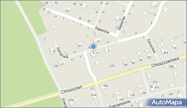 Drawno, Zdrojowa, 7, mapa Drawno