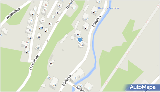 Duszniki-Zdrój, Zdrojowa, 28a, mapa Duszniki-Zdrój