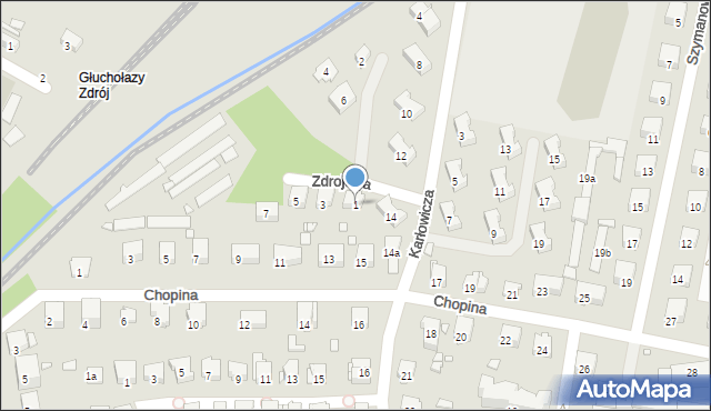 Głuchołazy, Zdrojowa, 1, mapa Głuchołazy