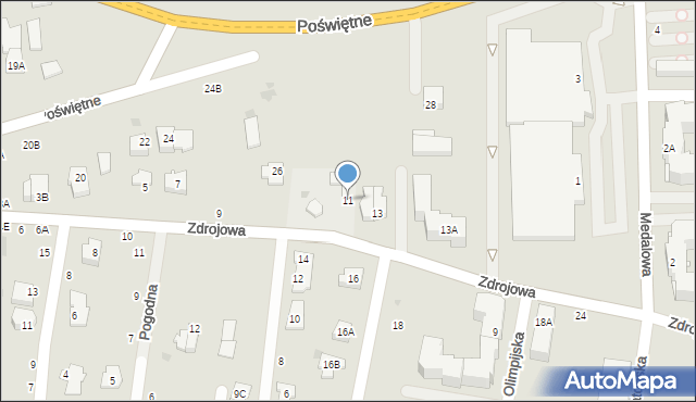 Grójec, Zdrojowa, 11, mapa Grójec