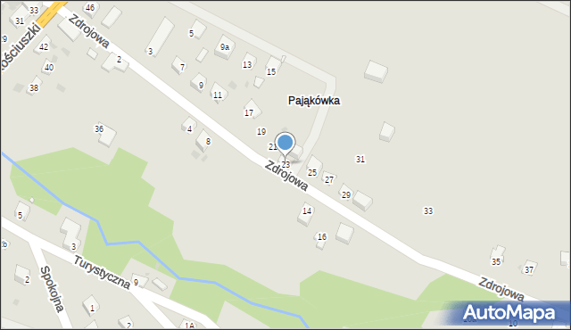 Grybów, Zdrojowa, 23, mapa Grybów