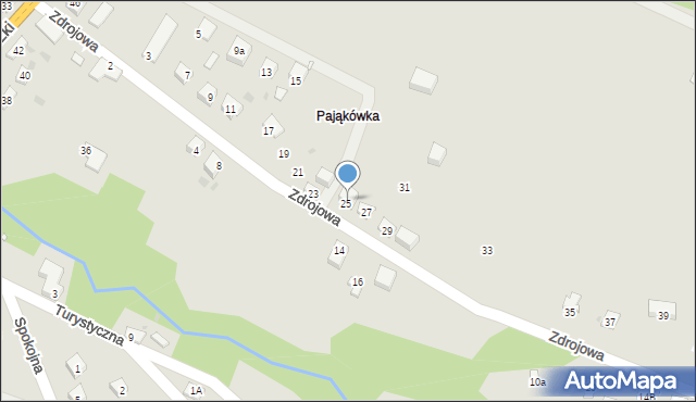 Grybów, Zdrojowa, 25a, mapa Grybów