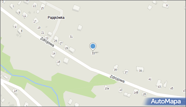 Grybów, Zdrojowa, 33, mapa Grybów