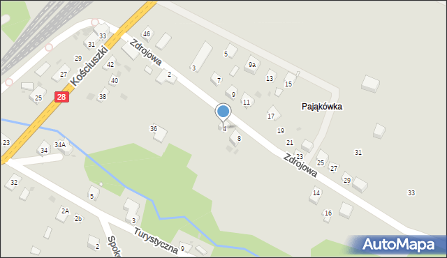 Grybów, Zdrojowa, 4, mapa Grybów