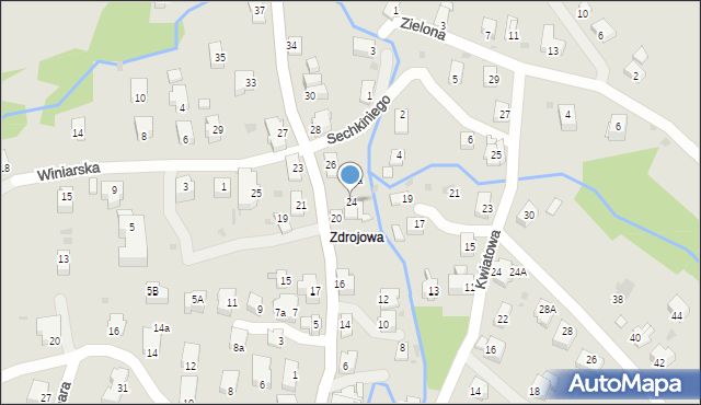 Iwonicz-Zdrój, Zdrojowa, 24, mapa Iwonicz-Zdrój