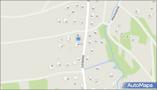 Iwonicz-Zdrój, Zdrojowa, 67, mapa Iwonicz-Zdrój