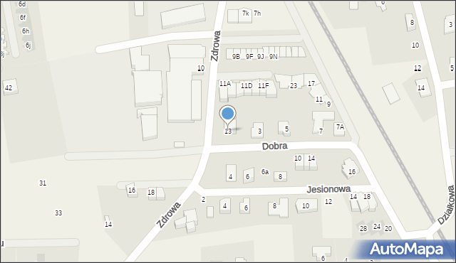 Juszkowo, Zdrowa, 13, mapa Juszkowo