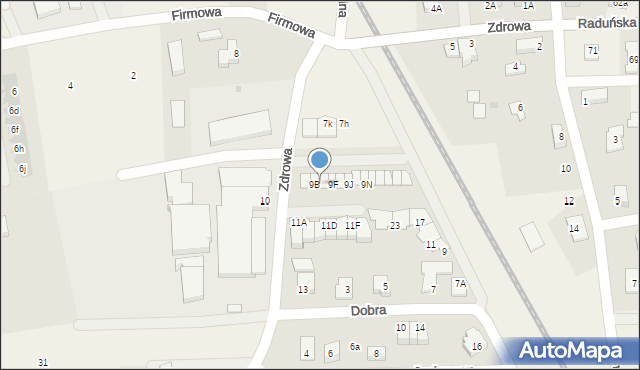 Juszkowo, Zdrowa, 9C, mapa Juszkowo