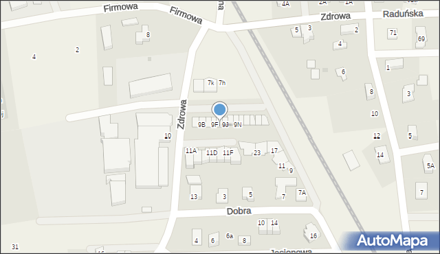 Juszkowo, Zdrowa, 9H, mapa Juszkowo