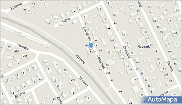 Kalisz, Zdrojowa, 7a, mapa Kalisza