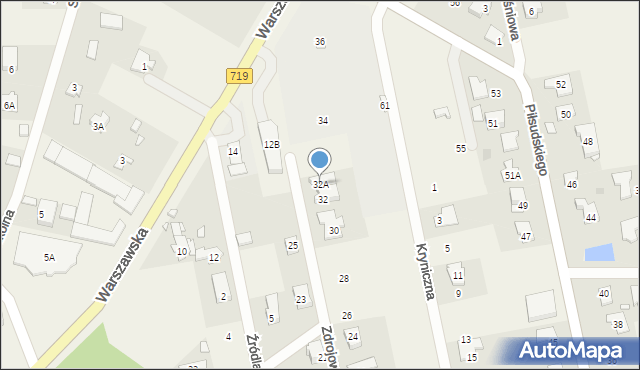 Kanie, Zdrojowa, 32A, mapa Kanie