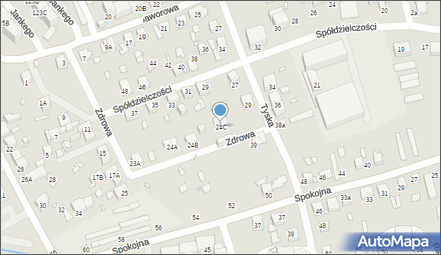 Katowice, Zdrowa, 24C, mapa Katowic