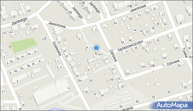 Katowice, Zdrowa, 9, mapa Katowic