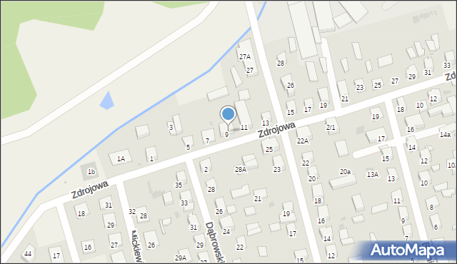 Kleosin, Zdrojowa, 9/2, mapa Kleosin