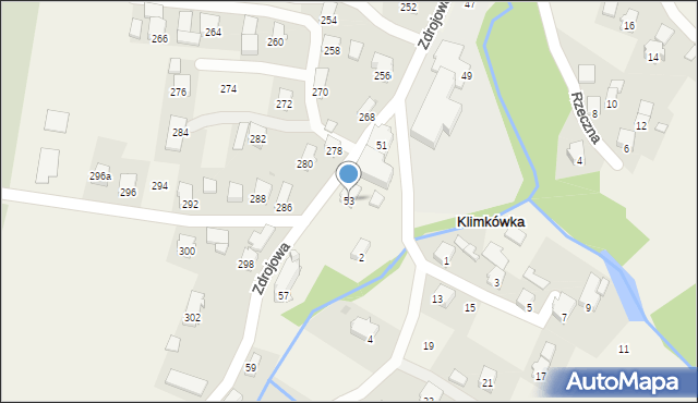 Klimkówka, Zdrojowa, 53, mapa Klimkówka