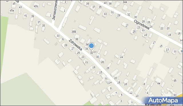 Kłomnice, Zdrowska, 32, mapa Kłomnice