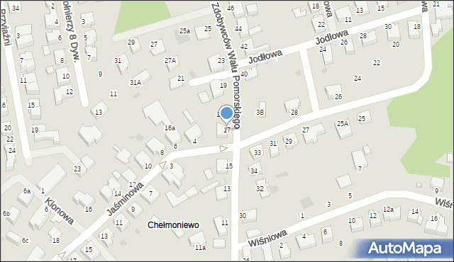 Koszalin, Zdobywców Wału Pomorskiego, 17, mapa Koszalina