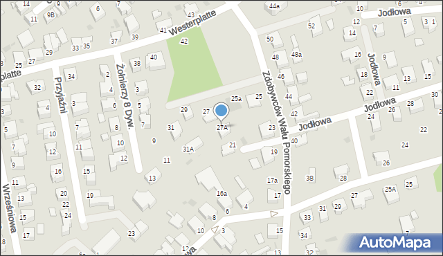 Koszalin, Zdobywców Wału Pomorskiego, 27A, mapa Koszalina