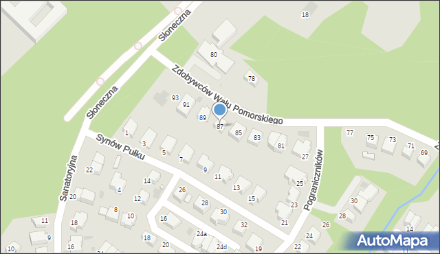Koszalin, Zdobywców Wału Pomorskiego, 87, mapa Koszalina