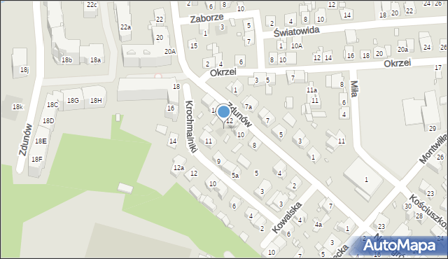 Kraków, Zdunów, 12a, mapa Krakowa