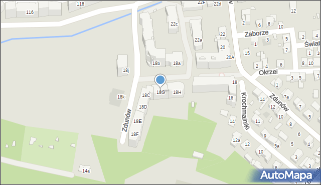 Kraków, Zdunów, 18G, mapa Krakowa