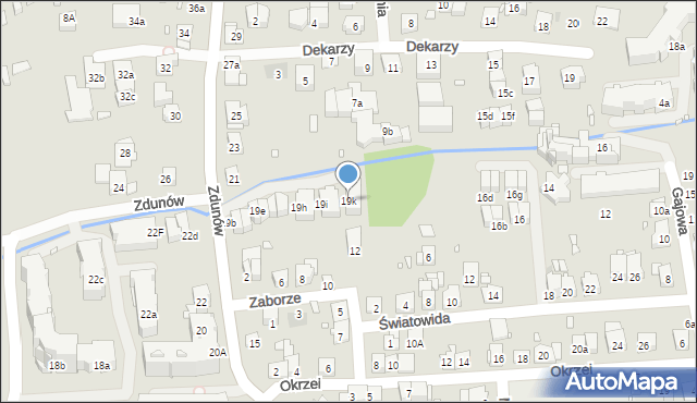 Kraków, Zdunów, 19k, mapa Krakowa