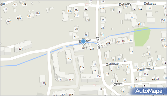 Kraków, Zdunów, 22F, mapa Krakowa