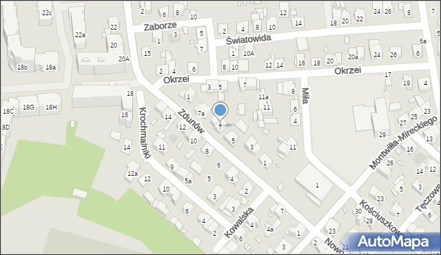 Kraków, Zdunów, 7, mapa Krakowa