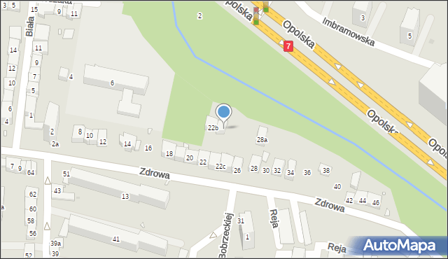 Kraków, Zdrowa, 22d, mapa Krakowa