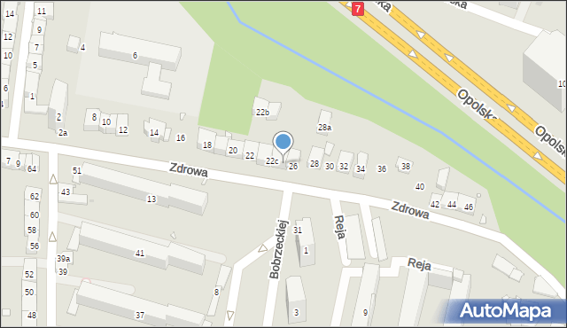 Kraków, Zdrowa, 24, mapa Krakowa