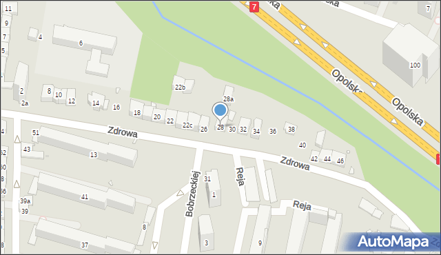 Kraków, Zdrowa, 28, mapa Krakowa