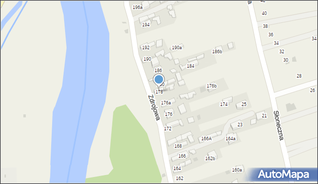 Krościenko nad Dunajcem, Zdrojowa, 178, mapa Krościenko nad Dunajcem