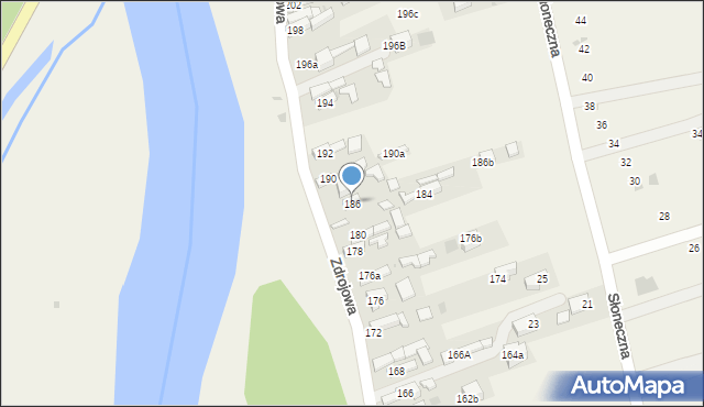 Krościenko nad Dunajcem, Zdrojowa, 186, mapa Krościenko nad Dunajcem